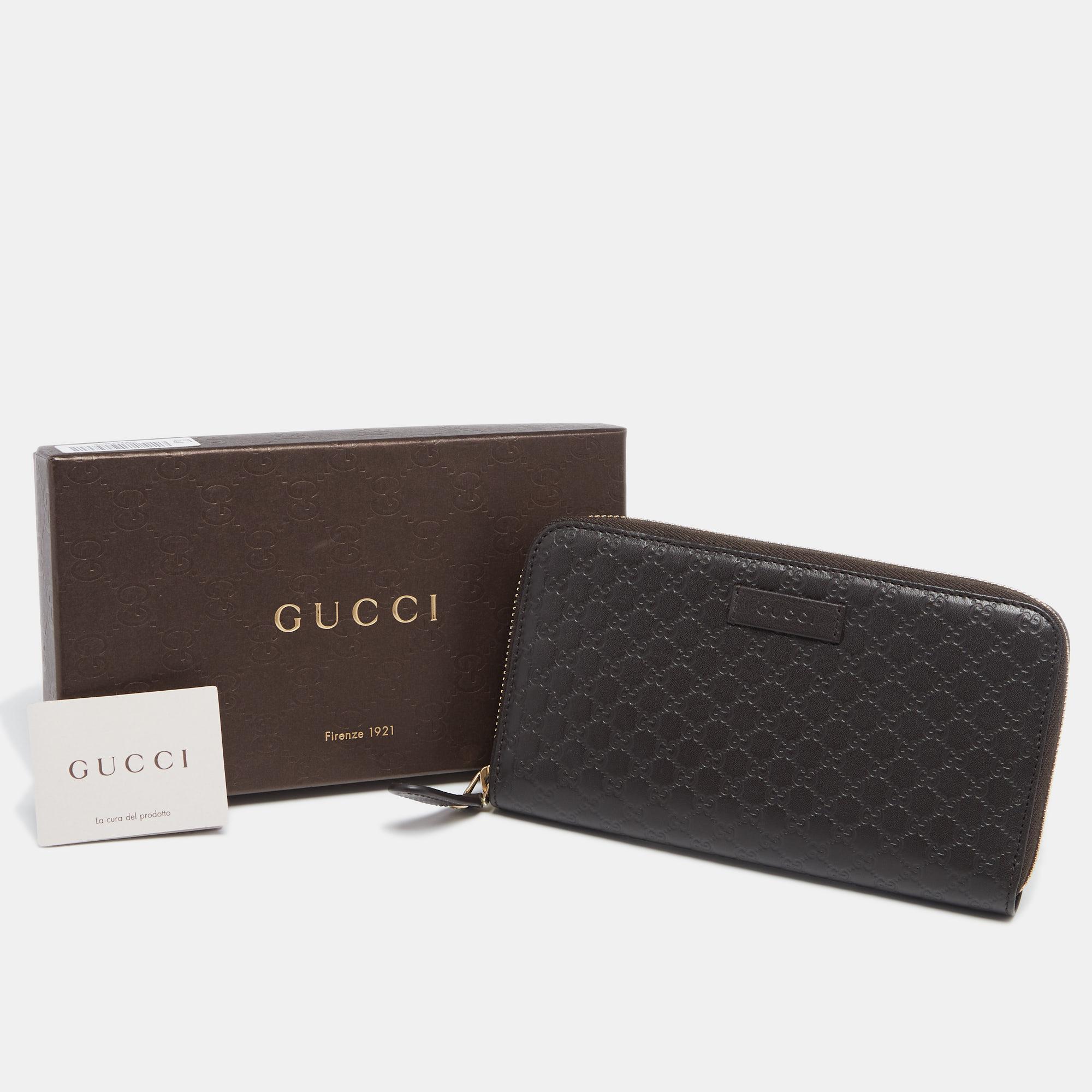 Gucci Brown Microguccissima Leather Zip Around Wallet 6