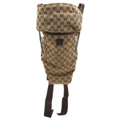 Gucci Brown Monogram Canvas And Leather Baby Carrier