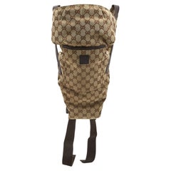 Marsupio Gucci in tela e pelle con monogramma marrone