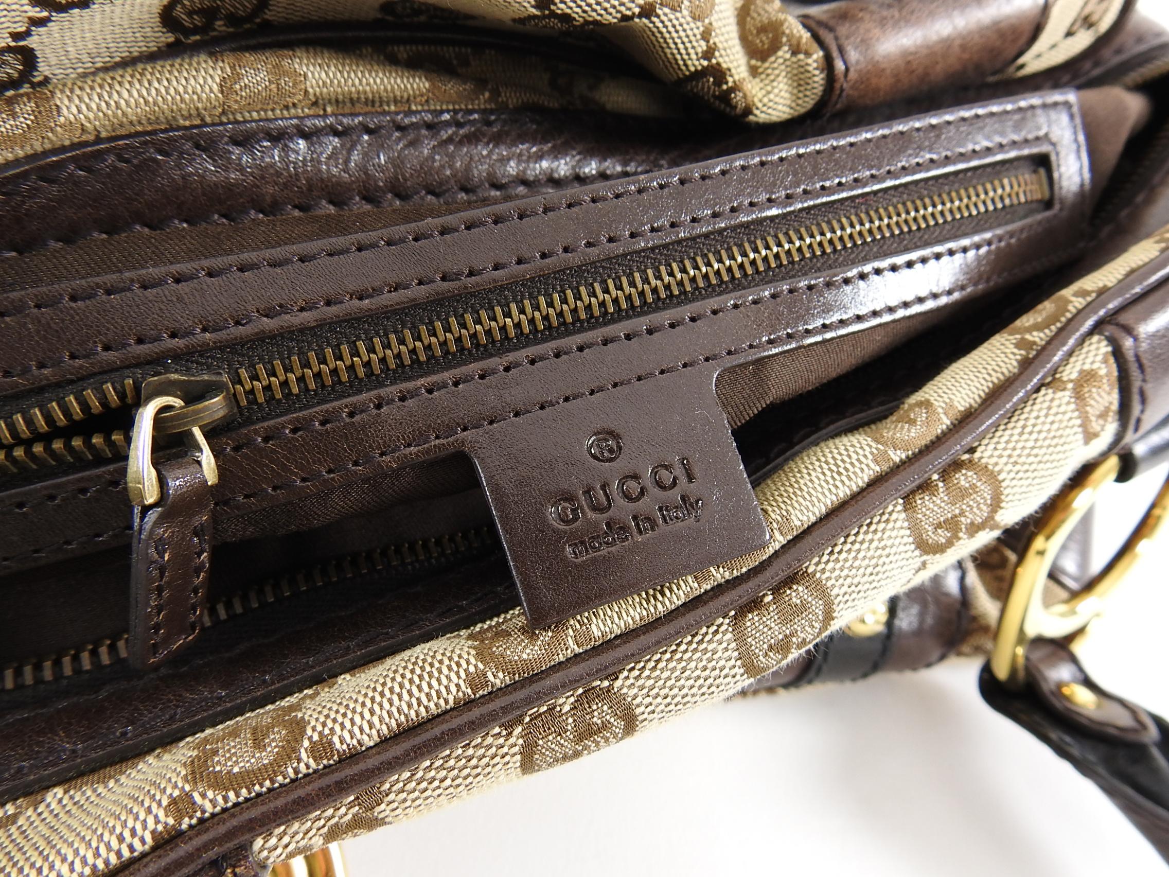 Gucci Brown Monogram Canvas Boston Doctor Bag with Logo 3