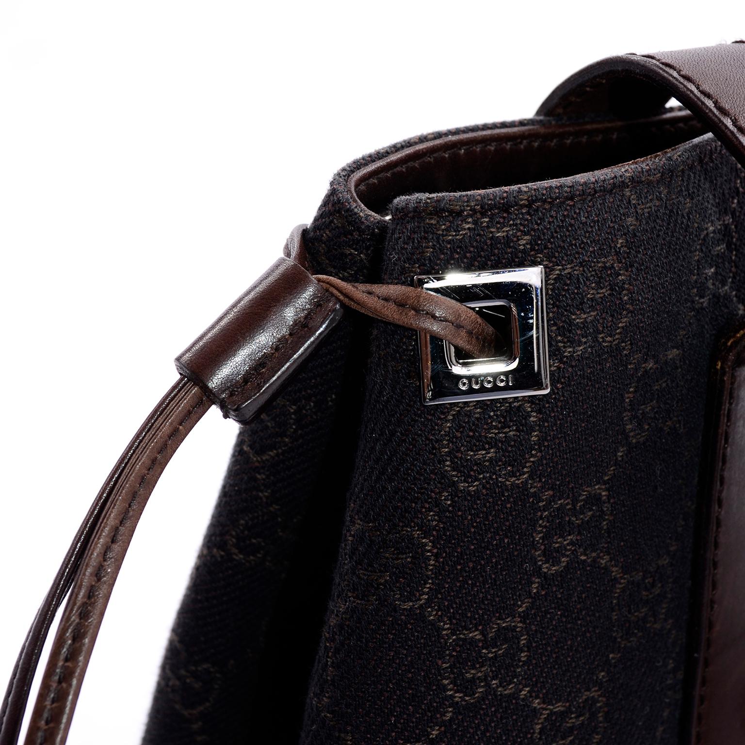 Women's or Men's Medium Gucci Brown Monogram Canvas & Leather Tote Bag Handbag 