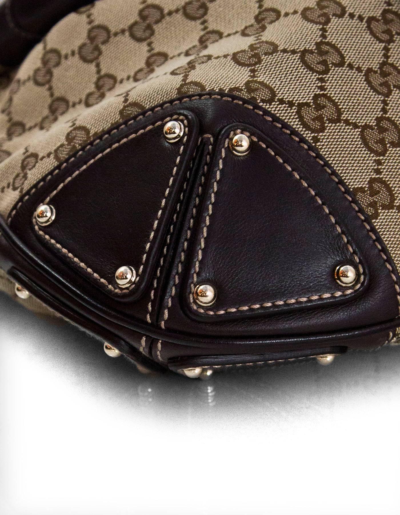 Black Gucci Brown Monogram Canvas Medium Indy Tassel Bag with Strap
