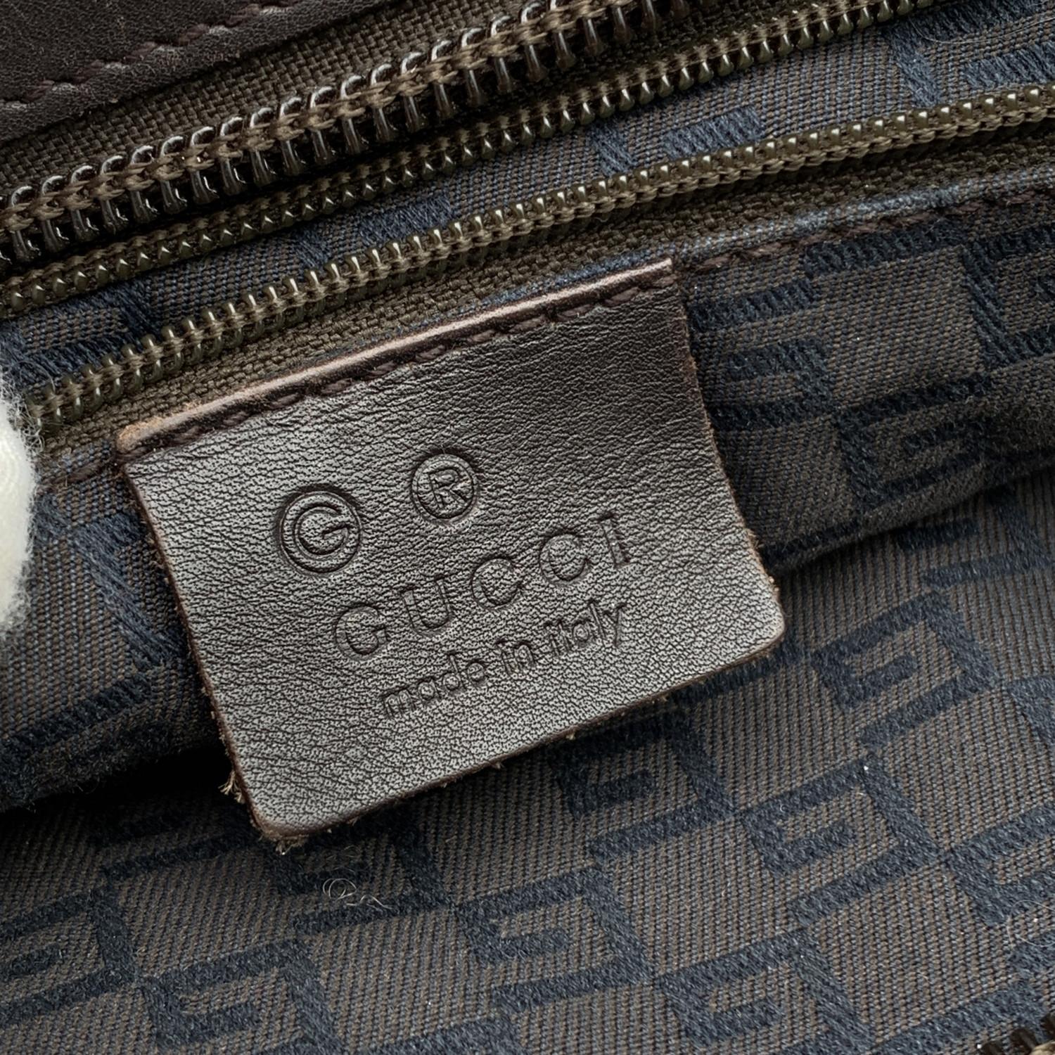 Women's Gucci Brown Monogram Canvas Nylon Tote Bag Handbag