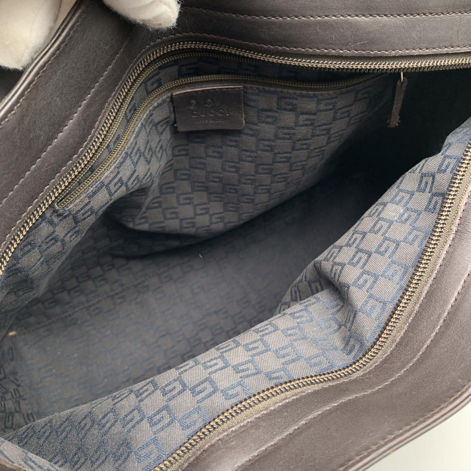 Gucci Brown Monogram Canvas Nylon Tote Bag Handbag 2