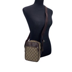 Gucci Brown Monogram Canvas Side Crossbody Messenger Bag