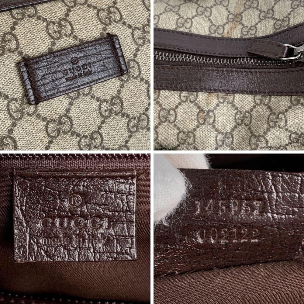 Women's Gucci Brown Monogram Canvas Web Carry On Duffle Bag