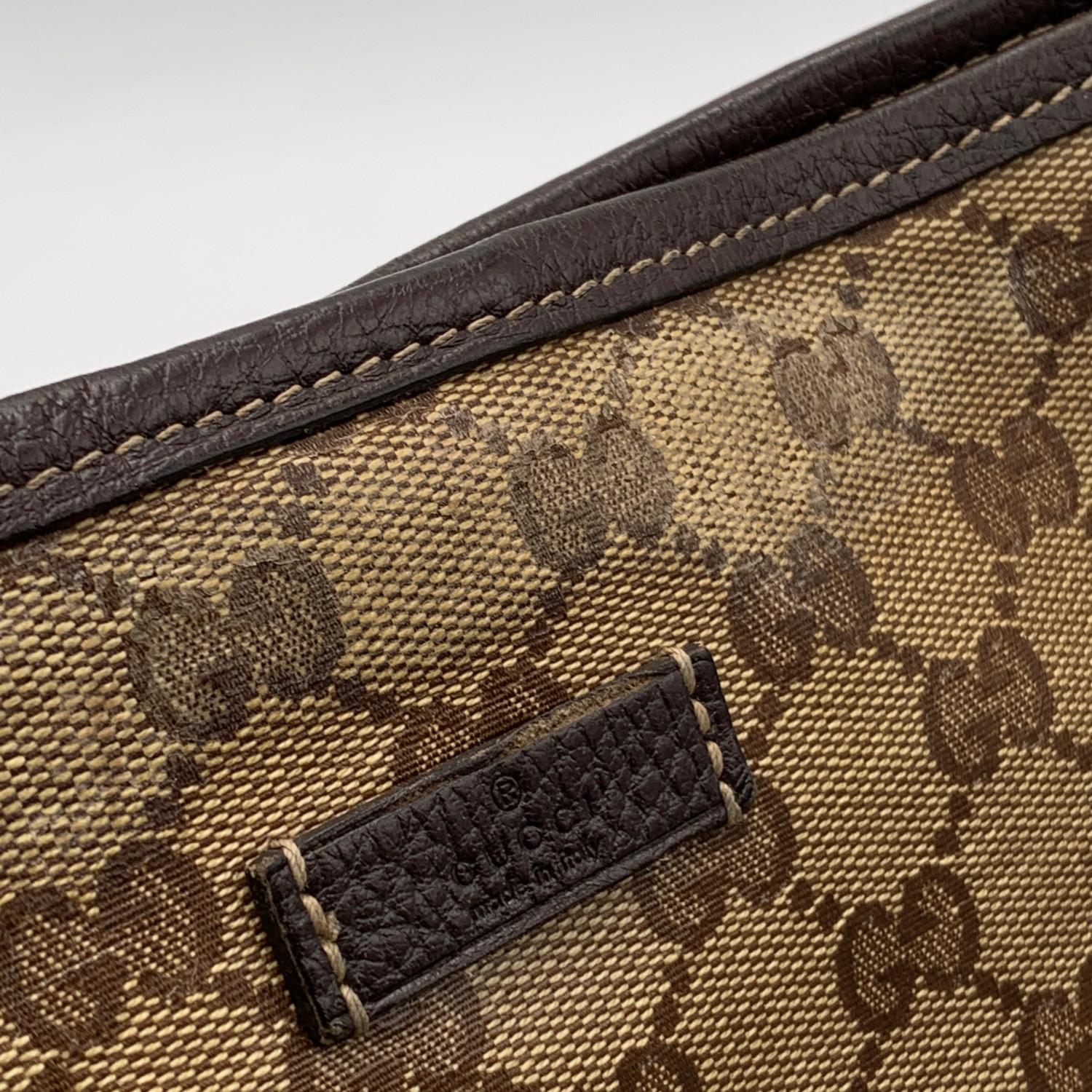 Gucci Brown Monogram Crystal Canvas Tote Shoulder Bag Handbag 6