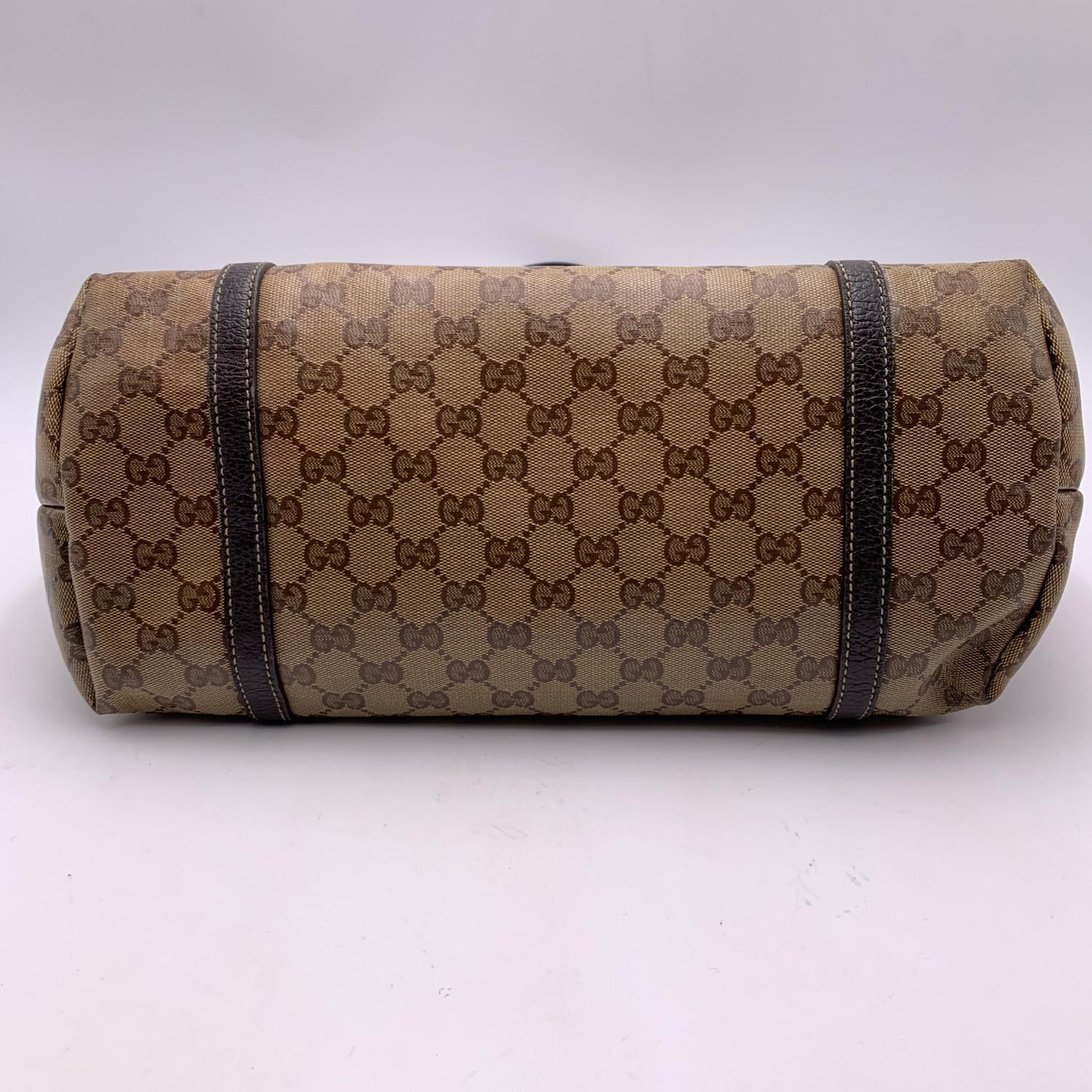 Gucci Brown Monogram Crystal Canvas Tote Shoulder Bag Handbag 1