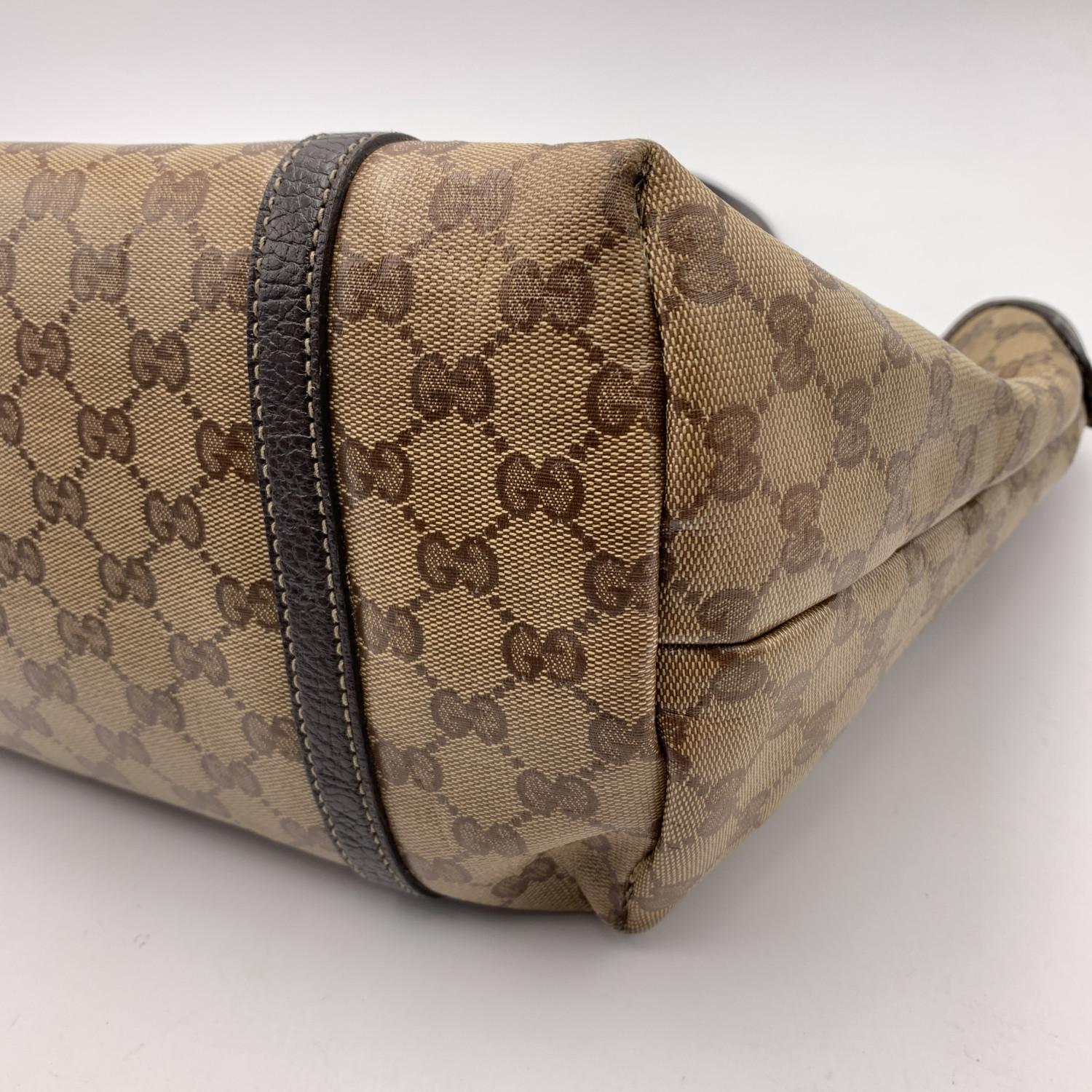 Gucci Brown Monogram Crystal Canvas Tote Shoulder Bag Handbag 3