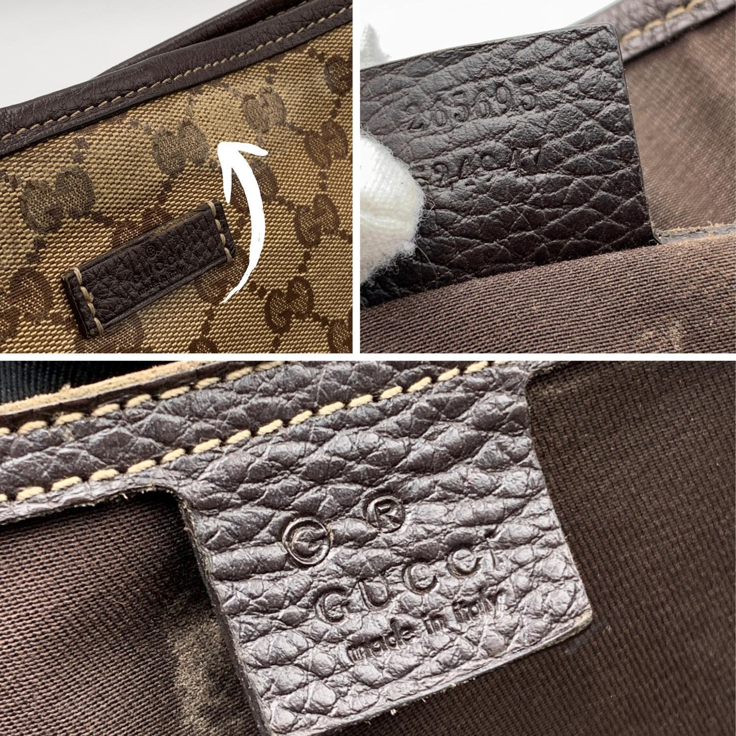 Gucci Brown Monogram Crystal Canvas Tote Shoulder Bag Handbag 4