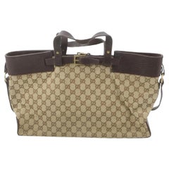 Gucci Brown Monogram GG Belt Motif Tote Bag 861941