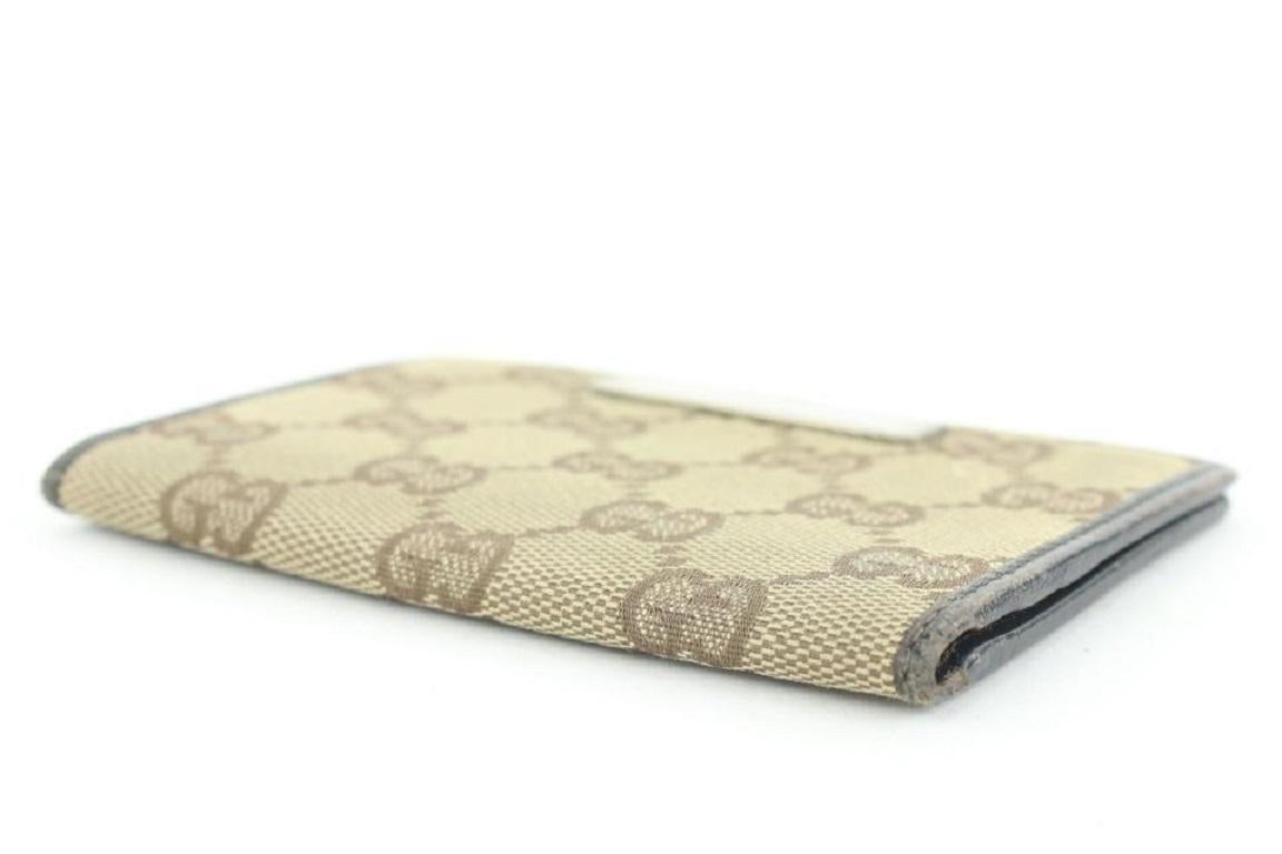 Gucci Brown Monogram GG Card Holder Wallet case 2gg525 In Good Condition In Dix hills, NY