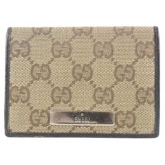 Gucci Brown Monogram GG Card Holder Wallet case 2gg525