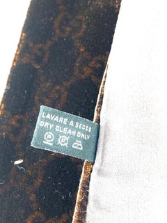 Gucci Brown Monogram Gg Velour Velvet 16g65 Scarf/Wrap