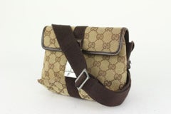 Gucci Brown Monogram GG Waist Pouch Belt Bag Fanny Pack 150ggs729