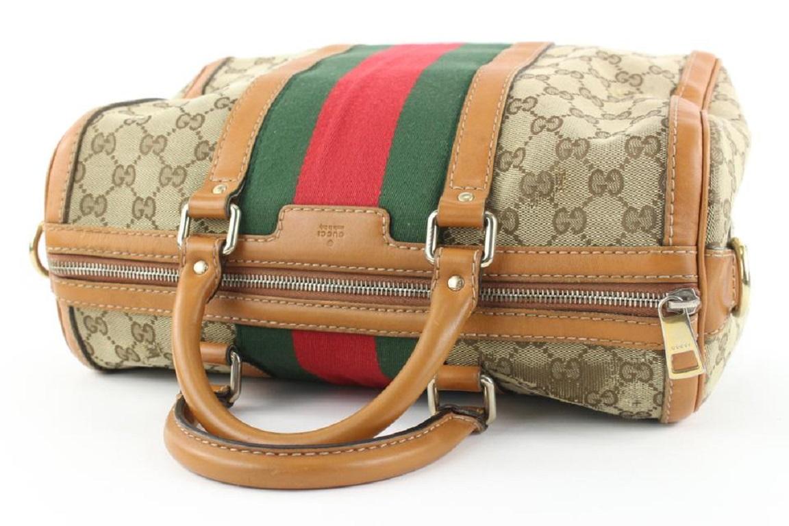 Gucci Brown Monogram GG Web Joy Boston Bag 713gks323 1