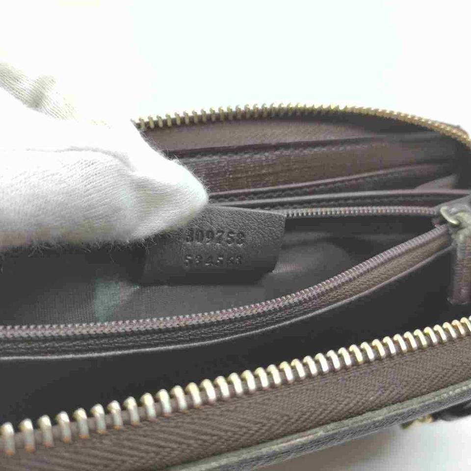 Gray Gucci Brown Monogram Gg Zip Around Long Continental Zippy 860099 Wallet