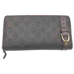 Gucci Brown Monogram Gg Zip Around Long Continental Zippy 860099 Wallet