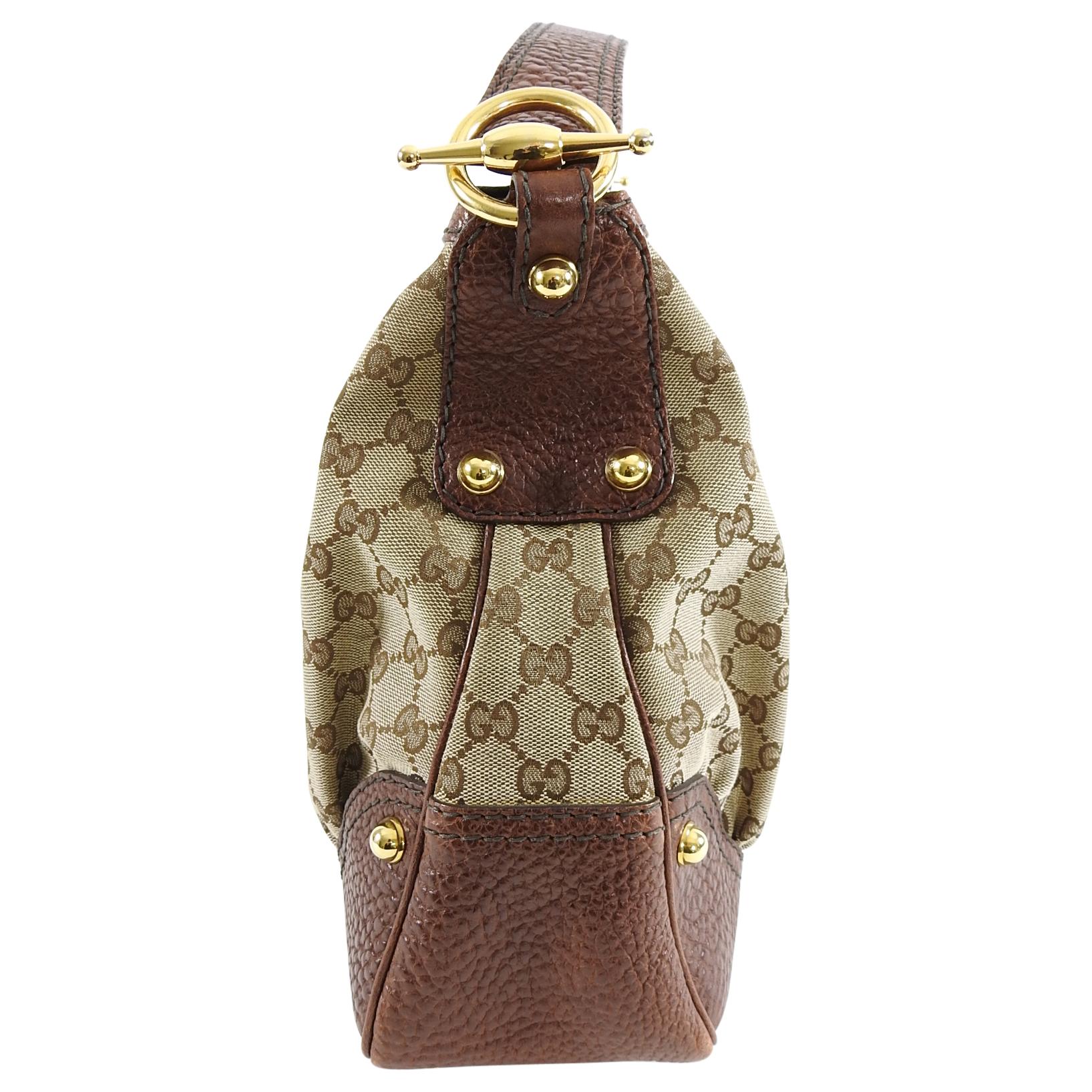 Women's Gucci Brown Monogram Guccissima Jockey Hobo Medium Bag For Sale