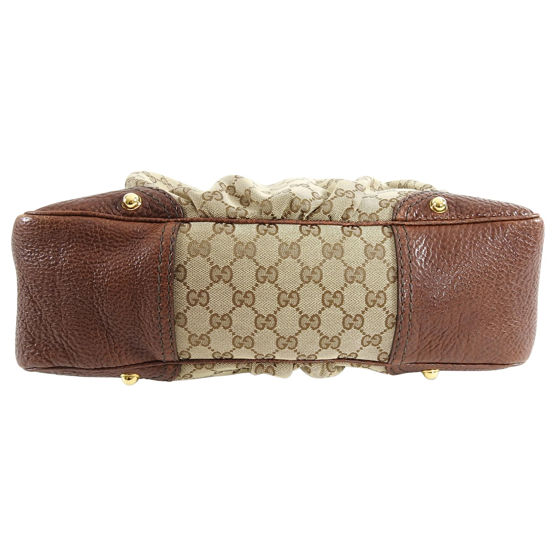 Gucci Brown Monogram Guccissima Jockey Hobo Medium Bag For Sale 1