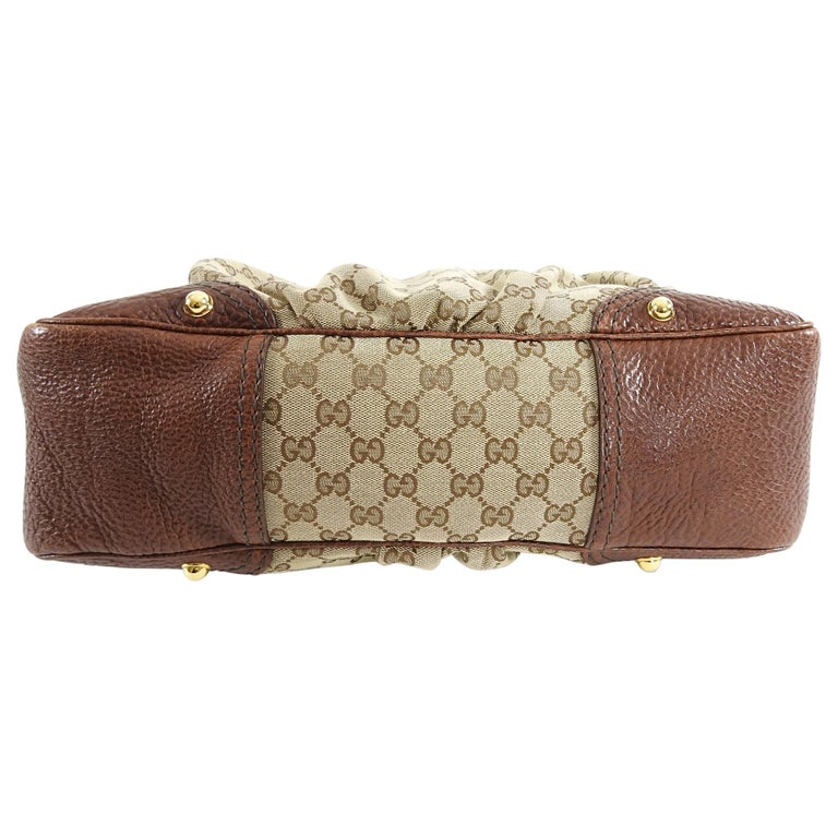 Gucci Brown Monogram Guccissima Jockey Hobo Medium Bag For Sale at 1stdibs