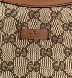 Gucci brown monogram half moon shoulder bag
