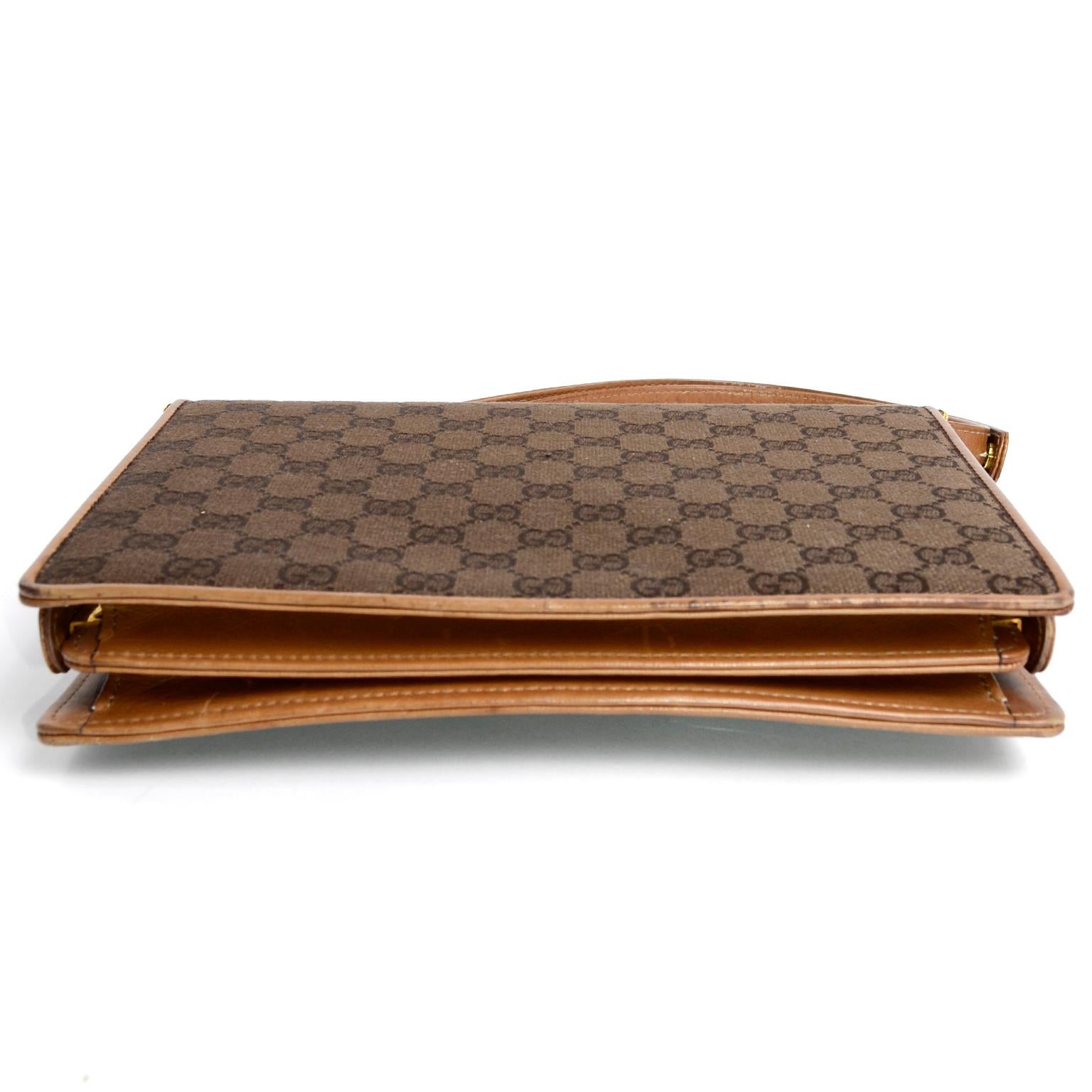Gucci Brown Monogram Handbag Guccissima Vintage Bag 6