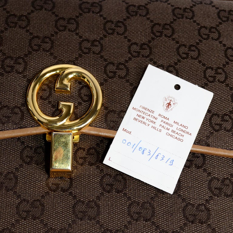 Gucci Brown Monogram Handbag Guccissima Vintage Bag at 1stDibs