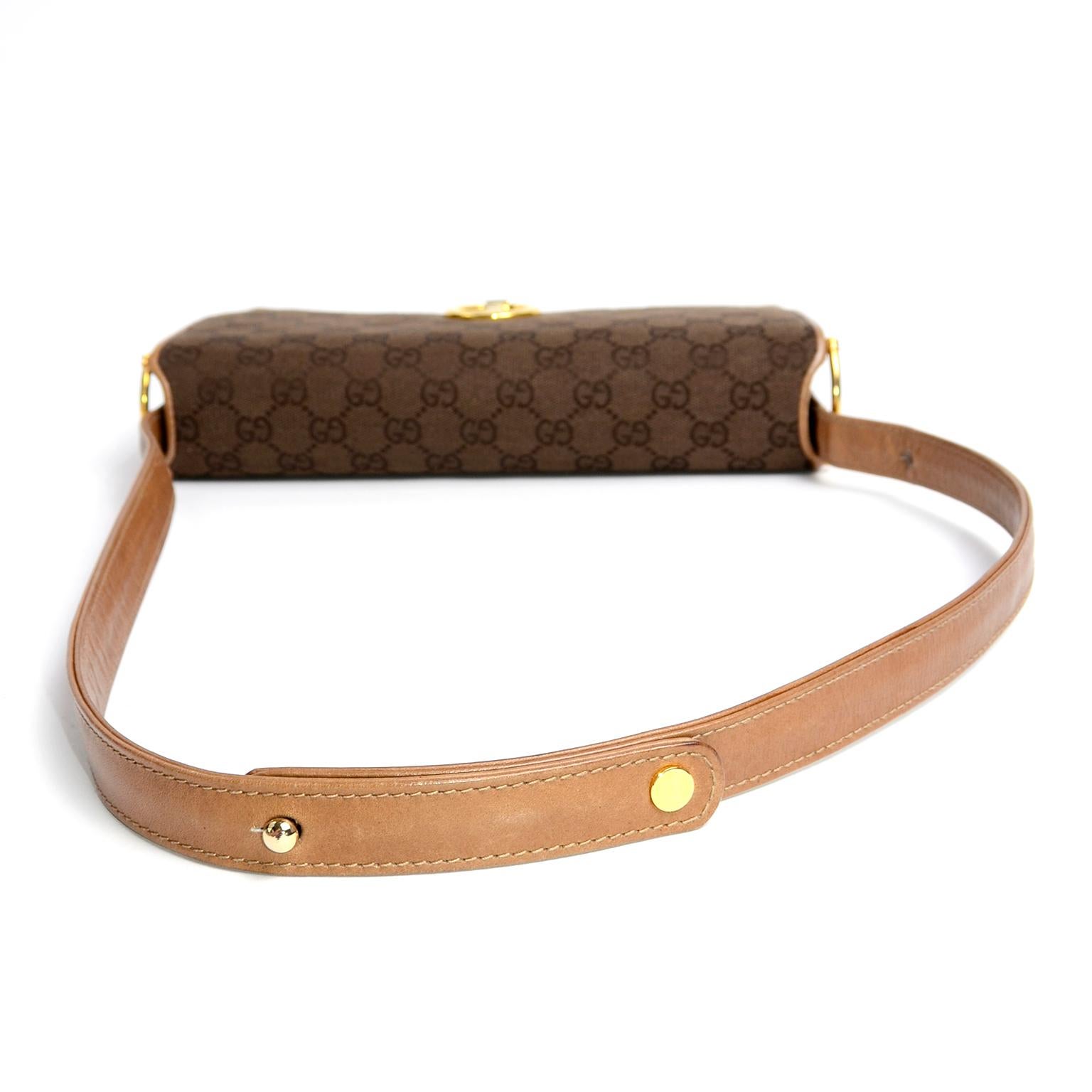 Gucci Brown Monogram Handbag Guccissima Vintage Bag 1