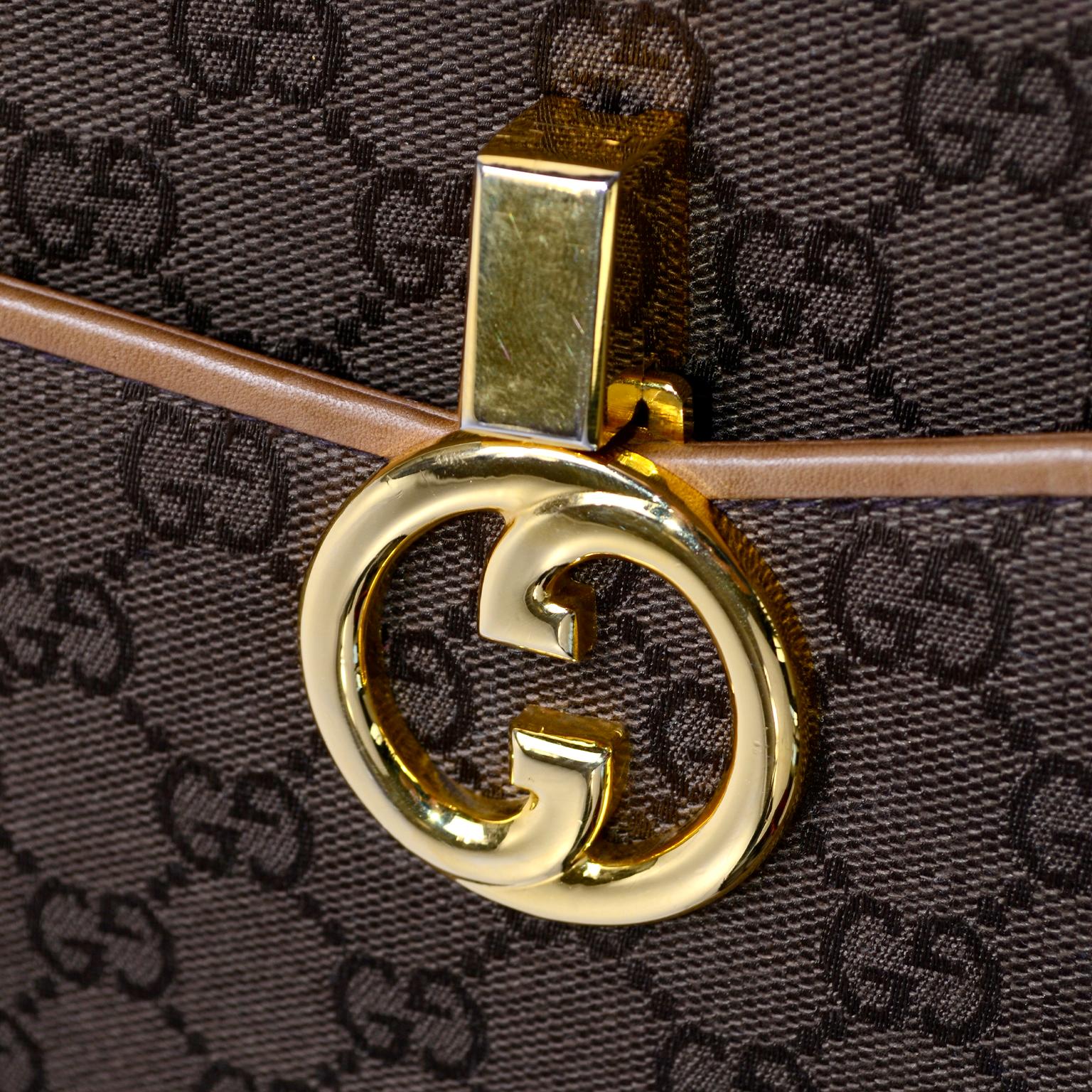 Gucci Brown Monogram Handbag Guccissima Vintage Bag 5