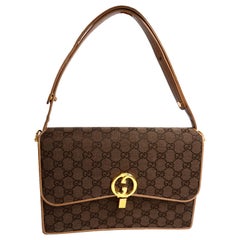 Gucci Brown Monogram Handbag Guccissima Vintage Bag