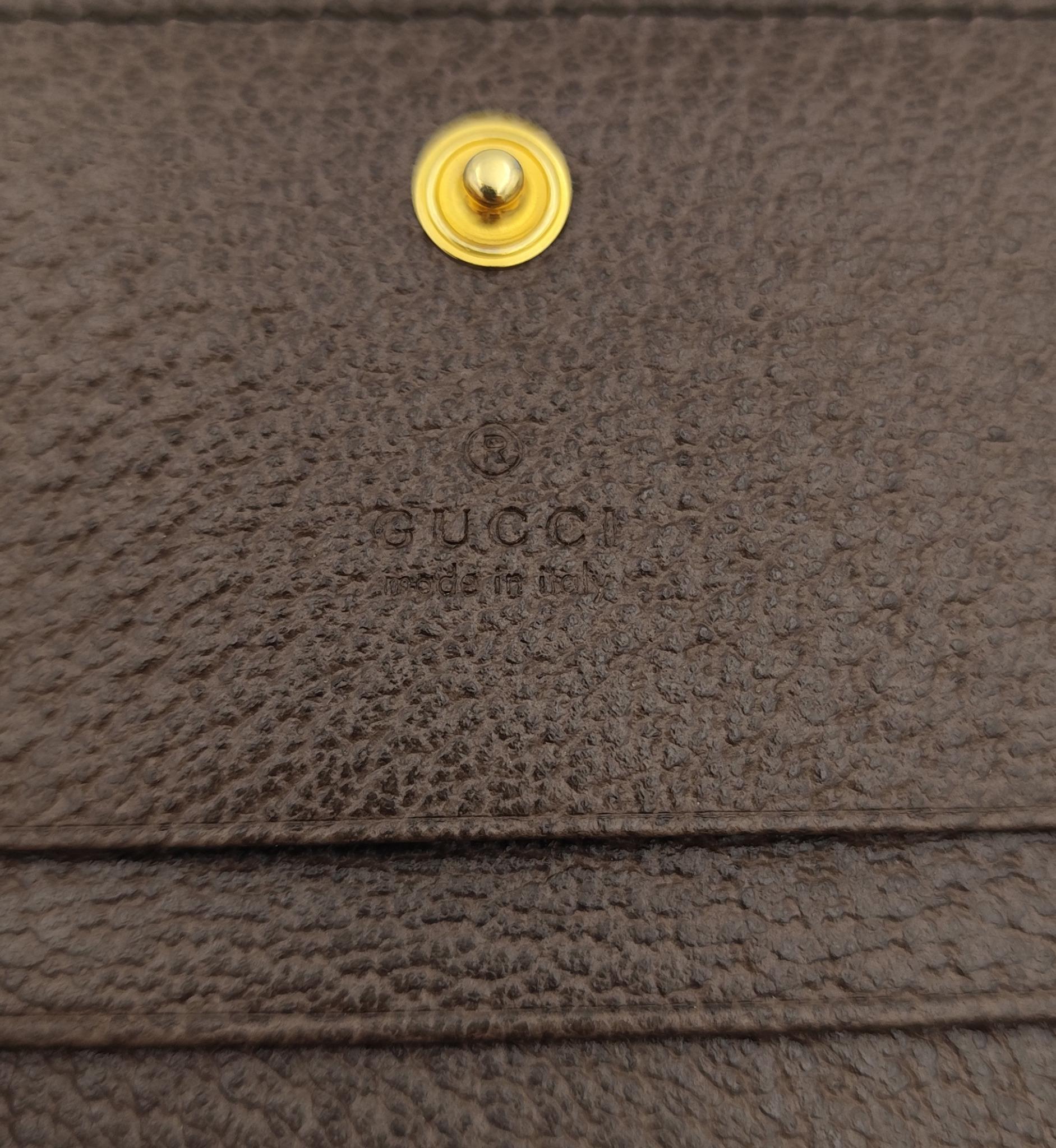 Portafoglio Gucci Monogram Ophidia marrone in vendita 5