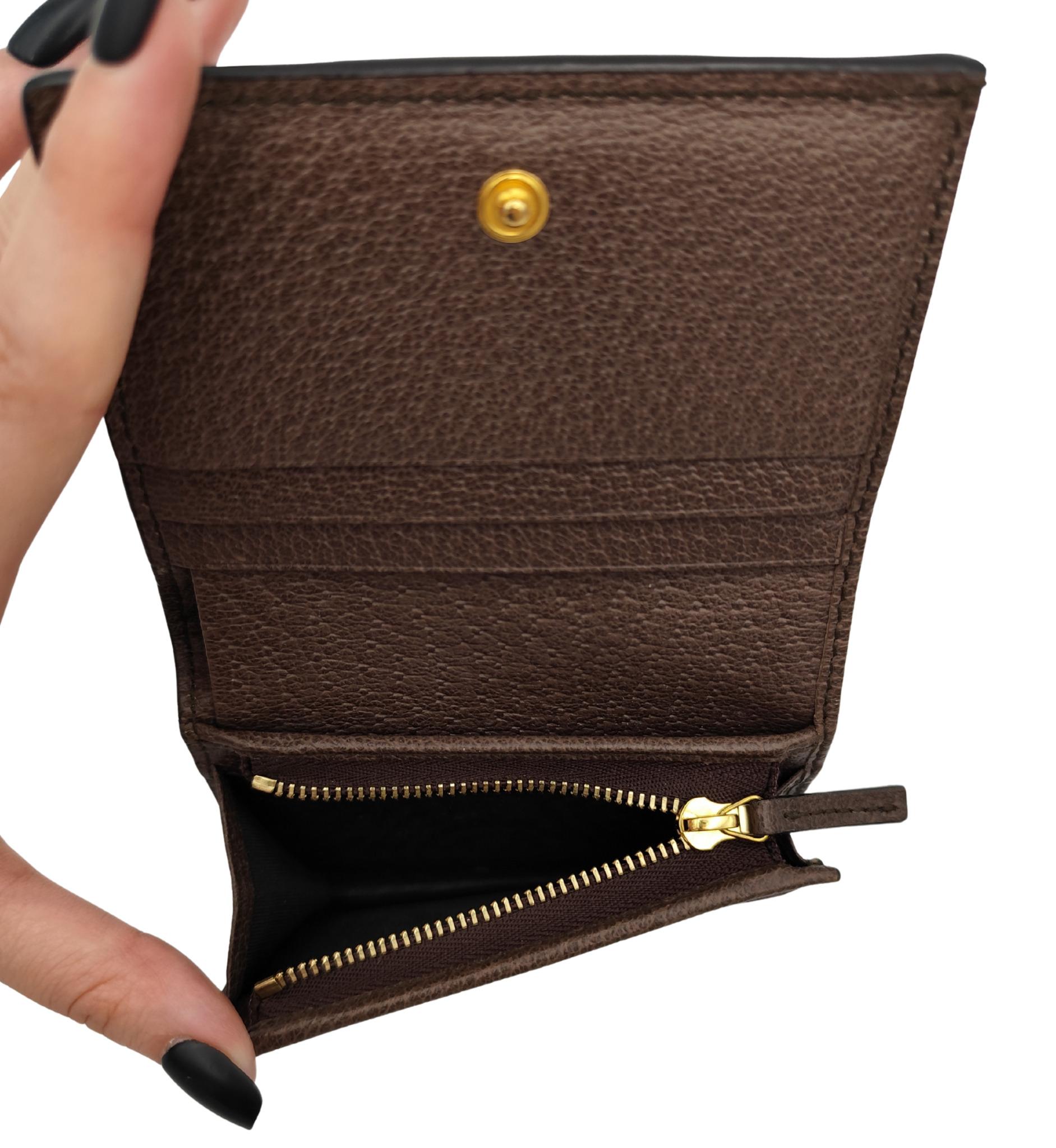 Portafoglio Gucci Monogram Ophidia marrone in vendita 3