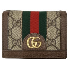 Used Gucci brown monogram Ophidia wallet