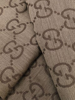 Gucci Brown Monogram Print Scarf