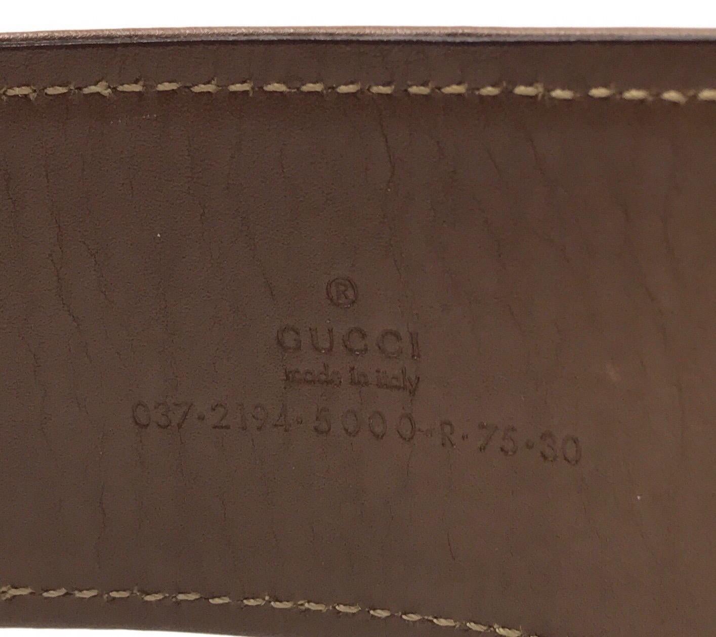 Gucci Brown Monogram Thick Waist Belt In Excellent Condition In West Palm Beach, FL