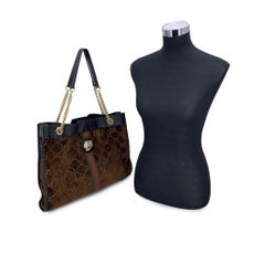 Gucci Brown Monogram Velvet Large Rajah Tote Shoulder Bag