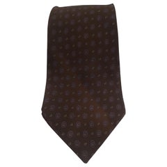Gucci brown multicoloured silk tie