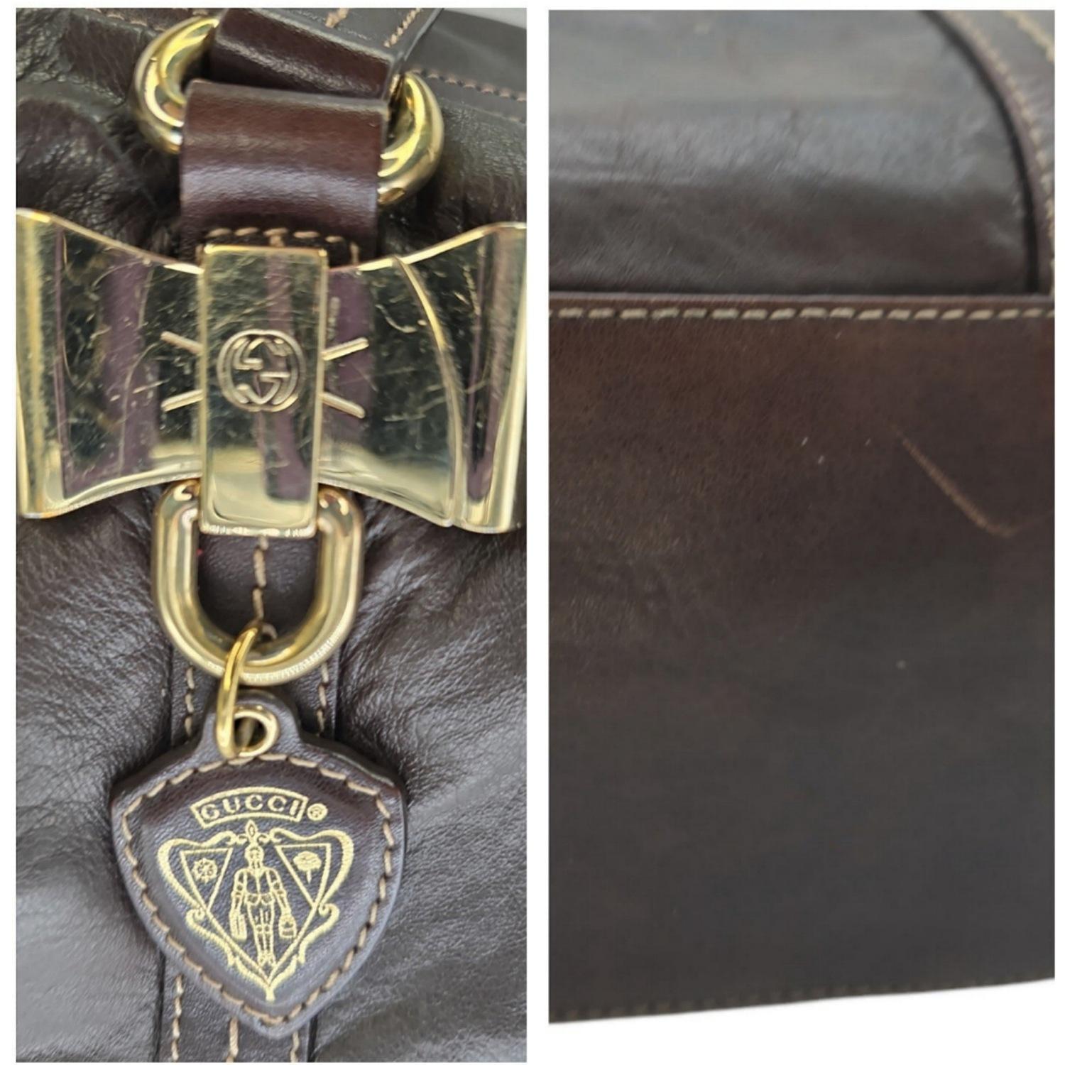 Gucci Brown Nappa Duchessa Large Boston Bag For Sale 3
