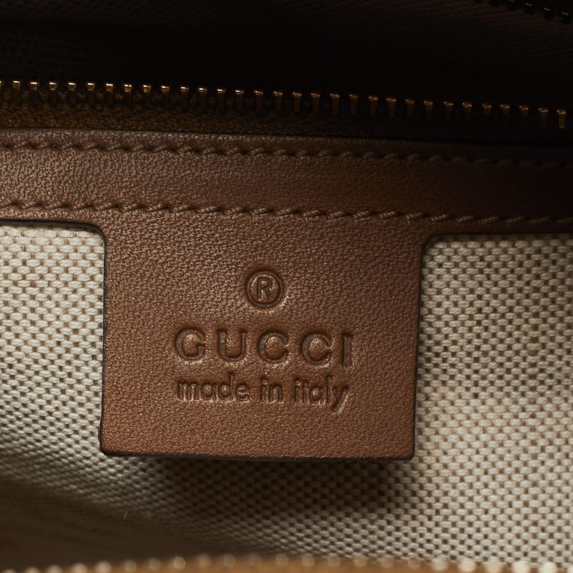 Gucci Brown Nubuck and Leather Medium Vintage Web Boston Bag 11
