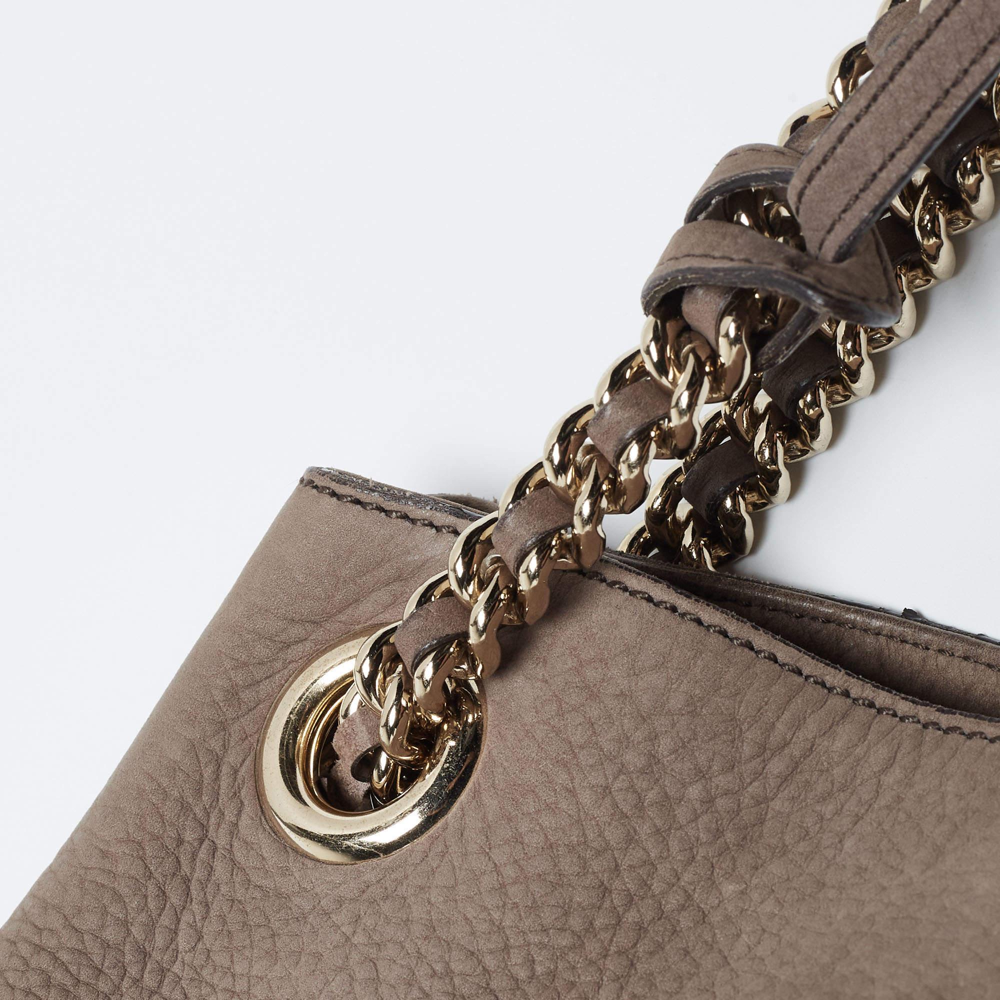 Gucci Brown Nubuck Leather Medium Soho Chain Shoulder Bag 6