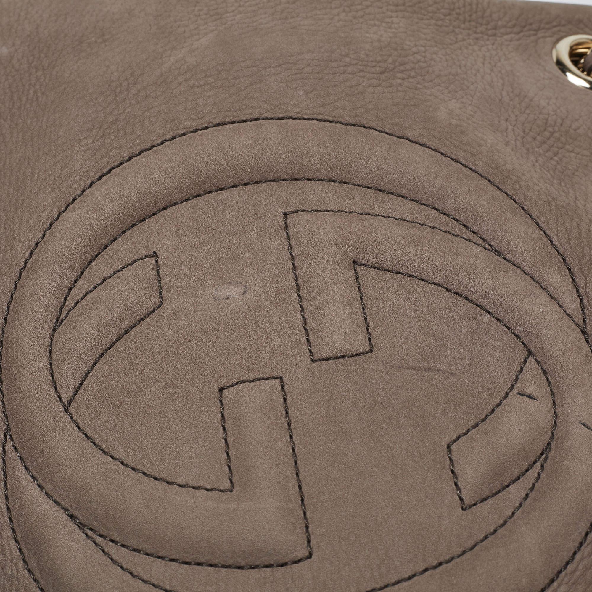 Gucci Brown Nubuck Leather Medium Soho Chain Shoulder Bag 1