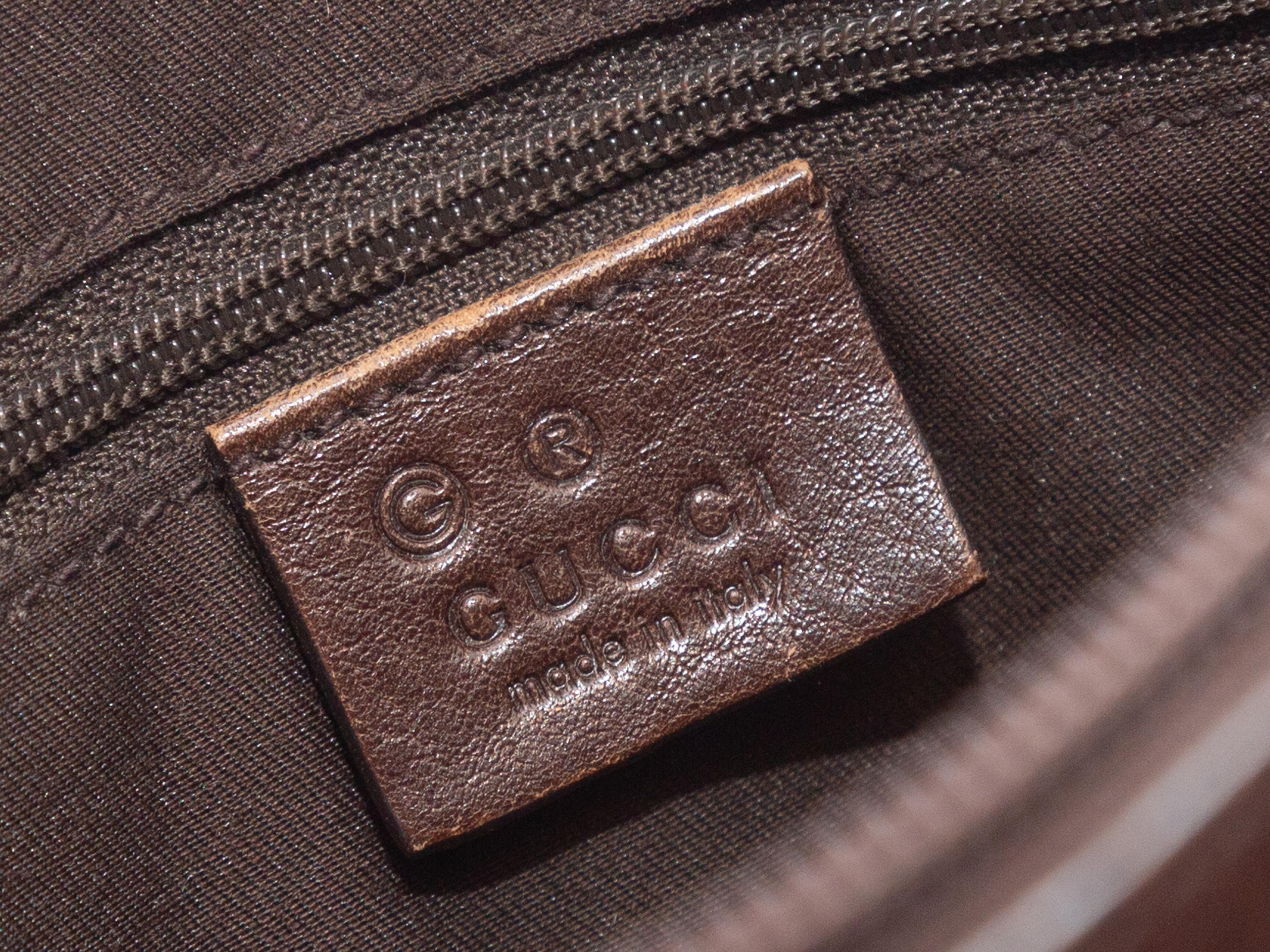 Gucci Brown Nylon Monogram Tote In Good Condition In New York, NY