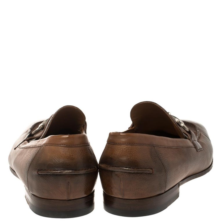 Gucci Brown Ombre Leather Horsebit Loafers Size 41.5E at 1stDibs