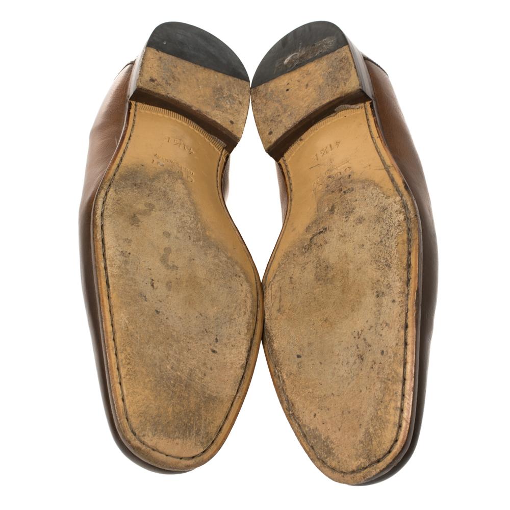 Gucci Brown Ombre Leather Horsebit Loafers Size 41.5E In Good Condition In Dubai, Al Qouz 2