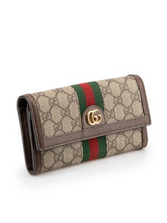 Gucci Brown Ophidia GG Supreme Continental Wallet