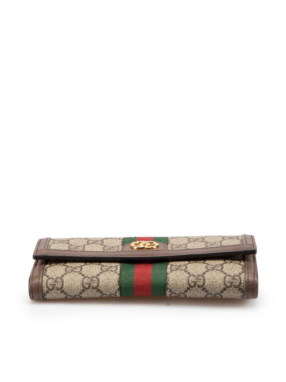 Women's Gucci Brown Ophidia GG Supreme Continental Wallet