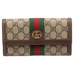 Gucci Brown Ophidia GG Supreme Continental Wallet