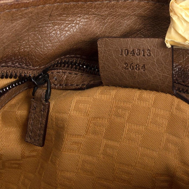 Vintage GUCCI Dark Brown Genuine Ostrich Leather Fisherman Bag 