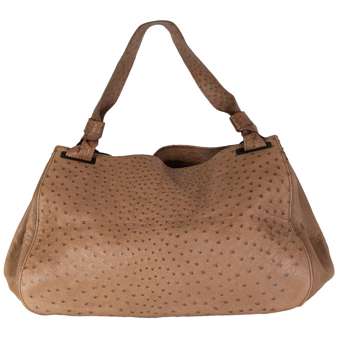 Ostrich handbag Louis Vuitton Brown in Ostrich - 21428330